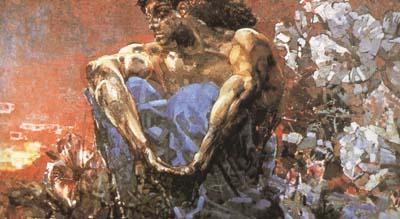 Mikhail Vrubel Seated Demon (mk19) oil painting picture